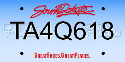 TA4Q618 South Dakota License Plate