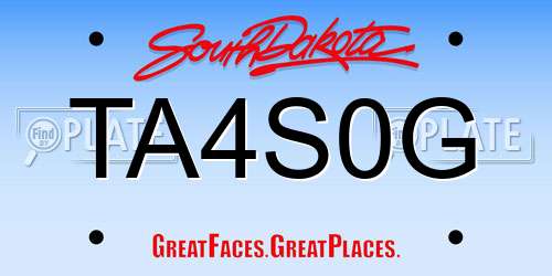 TA4S0G South Dakota License Plate
