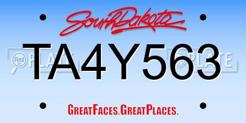 TA4Y563 South Dakota License Plate