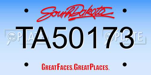 TA50173 South Dakota License Plate