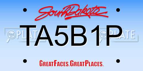 TA5B1P South Dakota License Plate