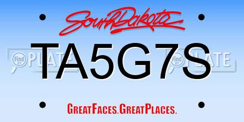 TA5G7S South Dakota License Plate