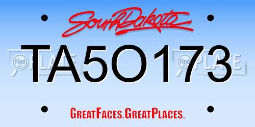 TA5O173 South Dakota License Plate