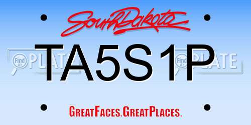 TA5S1P South Dakota License Plate