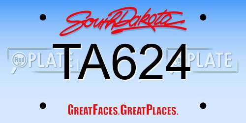 TA624 South Dakota License Plate