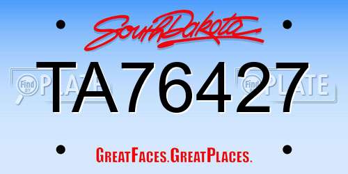 TA76427 South Dakota License Plate