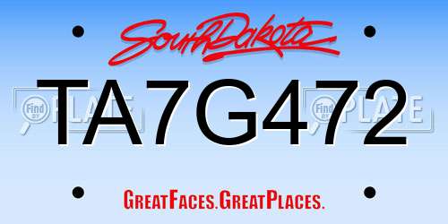 TA7G472 South Dakota License Plate