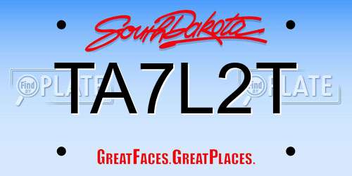 TA7L2T South Dakota License Plate