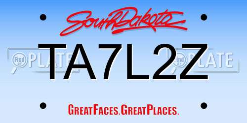 TA7L2Z South Dakota License Plate