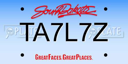 TA7L7Z South Dakota License Plate