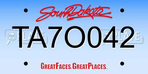 TA7O042 South Dakota License Plate