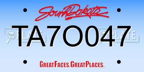 TA7O047 South Dakota License Plate