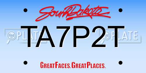 TA7P2T South Dakota License Plate