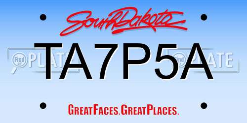 TA7P5A South Dakota License Plate