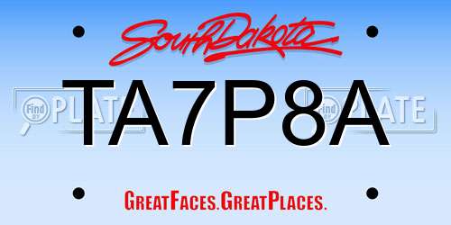 TA7P8A South Dakota License Plate