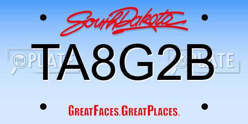 TA8G2B South Dakota License Plate