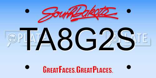 TA8G2S South Dakota License Plate