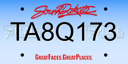 TA8Q173 South Dakota License Plate