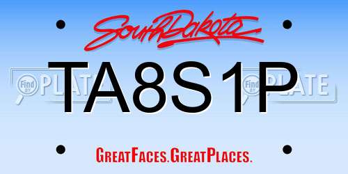 TA8S1P South Dakota License Plate