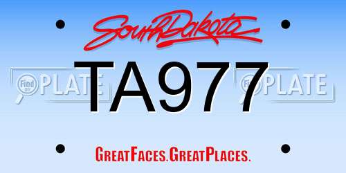 TA977 South Dakota License Plate