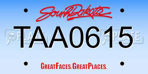TAA0615 South Dakota License Plate