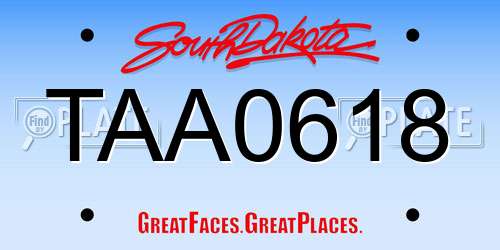 TAA0618 South Dakota License Plate