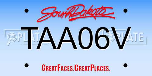 TAA06V South Dakota License Plate