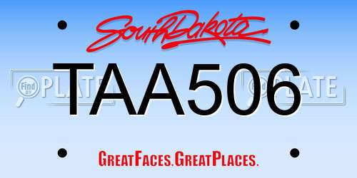 TAA506 South Dakota License Plate