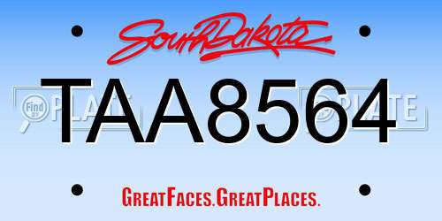 TAA8564 South Dakota License Plate