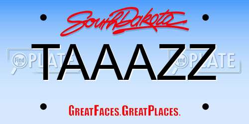 TAAAZZ South Dakota License Plate