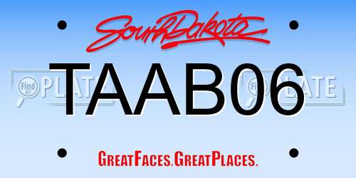TAAB06 South Dakota License Plate