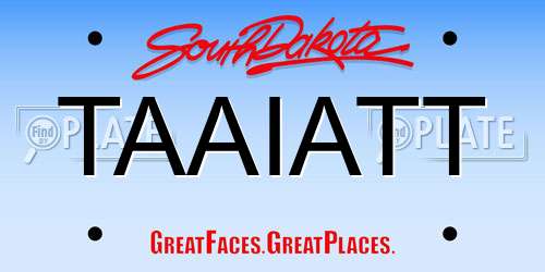 TAAIATT South Dakota License Plate