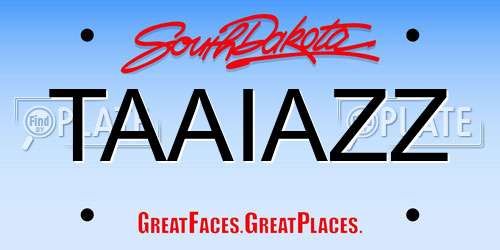 TAAIAZZ South Dakota License Plate