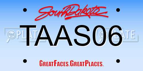 TAAS06 South Dakota License Plate