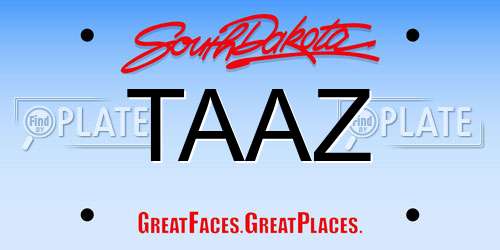 TAAZ South Dakota License Plate