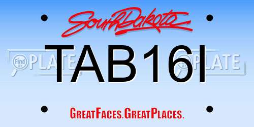 TAB16I South Dakota License Plate