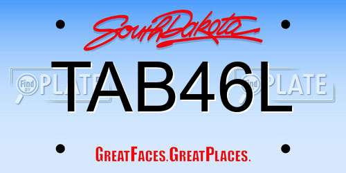 TAB46L South Dakota License Plate