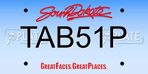 TAB51P South Dakota License Plate