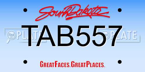 TAB557 South Dakota License Plate