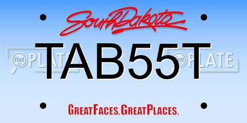TAB55T South Dakota License Plate