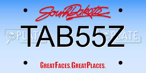 TAB55Z South Dakota License Plate
