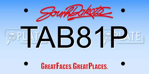 TAB81P South Dakota License Plate