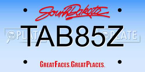 TAB85Z South Dakota License Plate