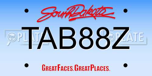 TAB88Z South Dakota License Plate