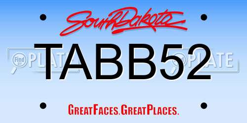 TABB52 South Dakota License Plate