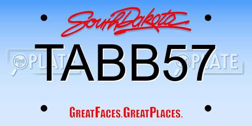 TABB57 South Dakota License Plate