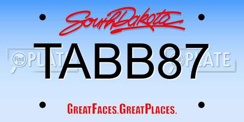 TABB87 South Dakota License Plate