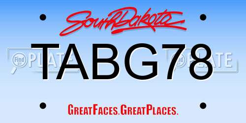 TABG78 South Dakota License Plate