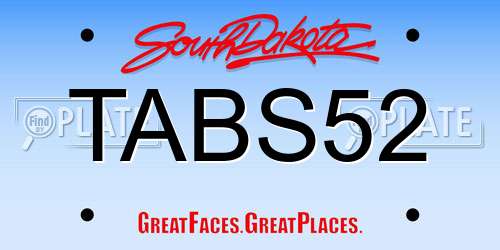 TABS52 South Dakota License Plate