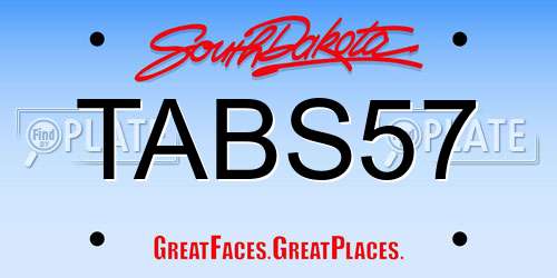 TABS57 South Dakota License Plate